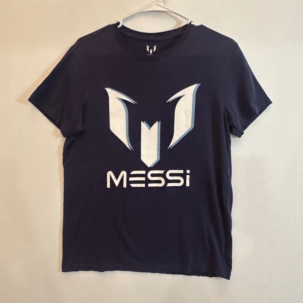 Messi Collection Mens Graphic T-Shirt Navy Blue Soccer Logo Tee Small